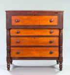 Attractive American Sheraton Figured Maple and Cherry Bonnet Chest