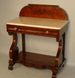 American Classical Revival Mahogany and Marble-Top Washstand