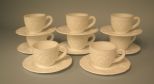 8 Milk Glass Cup & Saucers