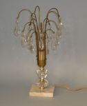 Unusual Brass and Glass Table Lamp
