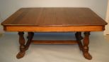 Oak Dining Room Table w/rare claw feet