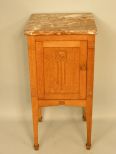 Oak marble top bedside table