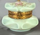 Gilt-Brass-Mounted Wave Crest Glass Jewel Box