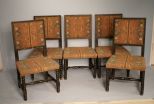Set of 5 Early New England Chairs