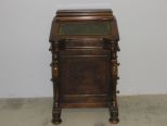 English Victorian-Style Burl Walnut Davenport Desk