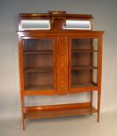 Mahogany china cabinet w/mirror top