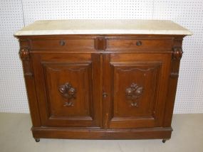 Walnut Marble Top Hunt Board