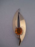 Stick Pen with Amber Stone marked 14 karat.