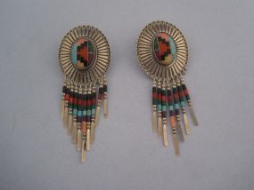 Southwestern style Sterling Concho base Earrings.