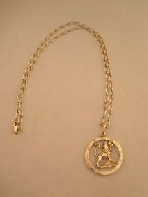 Sterling Necklace with Stately Lion Figure.