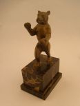 Bronze Bear Statute on Marble Base