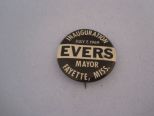 Evers Inauguration Pin Mayor 1969 Fayette, MS