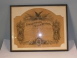 Certificate of Patriotism Common Wealth of Massachusetts