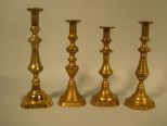 Collection of Four Brass Candle Stick Holders