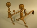 Brass Canon Ball Andirons