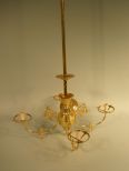 Tall Brass Chandelier with Globes