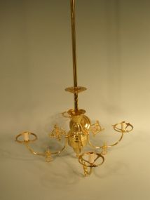 Tall Brass Chandelier with Globes