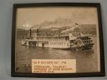 W.P. Snyder, Jr. 1916 Sternwheel Towboat Framed Photograph