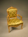 French Arm Chair with Gold Gilt