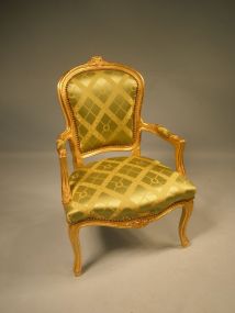 French Arm Chair with Gold Gilt
