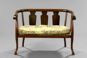 American Late Victorian Stained Mahogany Settee