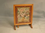Needlepoint Fire Screen/Occasional Table