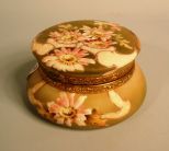 Good C. F. Monroe Gilt-Brass-Mounted Nakara Glass Circular Jewel Box