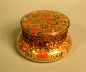 Extremely Rare Gilt-Brass-Mounted Decoupaged Glass 