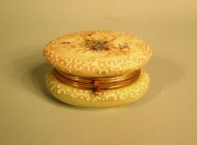 Gilt-Brass-Mounted Wave Crest Opal Glass Oval Jewel Casket