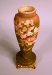 Gilt-Brass-Footed Kelva Glass Garniture Vase