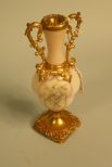 Gilt-Brass-Mounted Wave Crest Glass Cabinet Vase