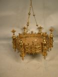 Large Brass Castle Chandelier