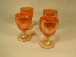 Marigold Carnival Glass Wine Glasses
