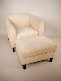 Large Upholstered Chair with matching ottoman