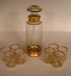 Czechoslovakian Decanter with Cups