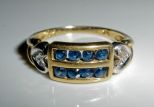 14Kt Gold Diamond and Sapphire Ring