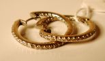 .75CT Diamond Hoop Earrings, White Gold