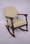 Upholstered and Wood Rocking Chair