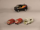 Collection of Three Toy Vans and Winnebago