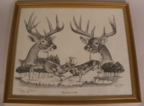 Pen and Ink Deer Picture 