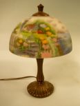 Lamp with Reverse Hand Painted Shade