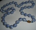 Blue and White Cloisonne' Necklace
