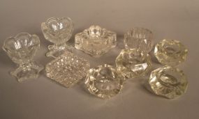 Collection of Nine Early American Pressed Glass Salt Cellars