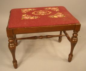 Vanity Stool w/Needlepoint