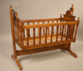 Victorian Walnut Baby's Rocking Cradle