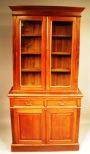 Mahogany Glass 2-Door Bookcase