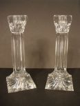 Pair of Column Waterford Crystal Candle Holders