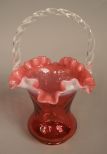 Fenton Cranberry Opalescent Basket