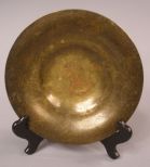 c1917 Louis Comfort Tiffany Studios #1708 Bronze Dish in Original Etched Gold Finish
