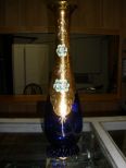 Gilded & Enameled Cobalt Blue Glass Vase